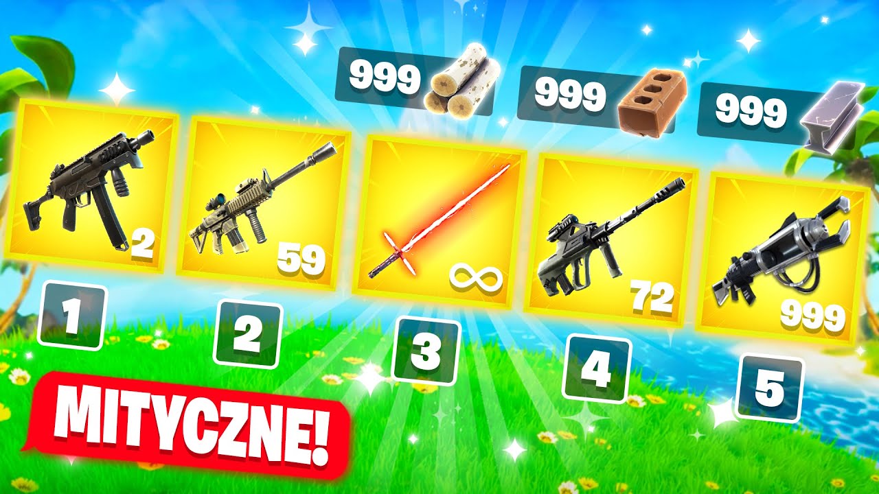 Losowa MITYCZNA BROŃ challenge w Fortnite! (koło FORTUNY!)