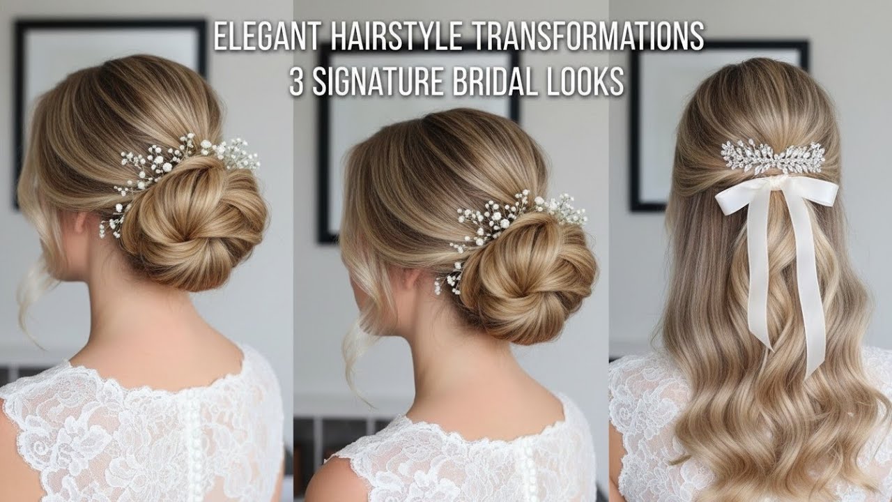Elegant Hairstyle Transformations – 3 Signature Bridal Looks | Awesome looks