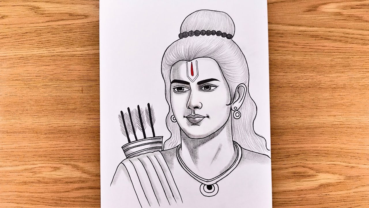 Ram Ji Ki Drawing | Shri Ram Drawing | Simple Drawing For Beginners | Chitra