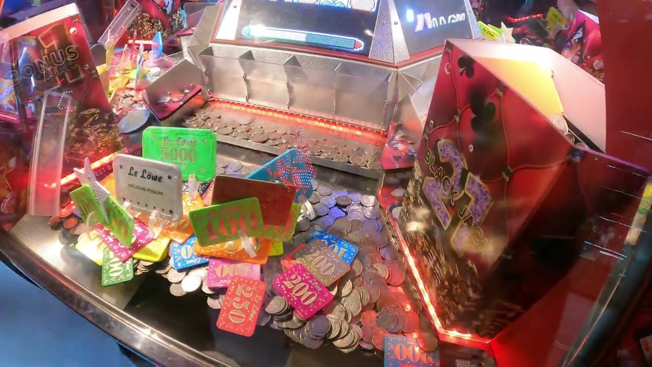 Machine Pousse pieces le lowe à la fête foraine à Saint Malo (sainte-ouine) épisode 1/3