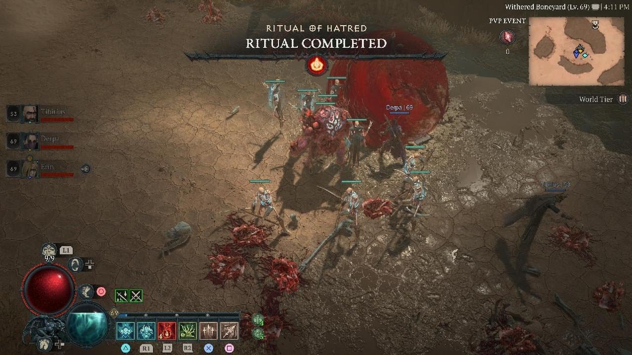 Diablo IV Master Combatant Silver Trophy Get 5 PVP Kills ps5 gameplay