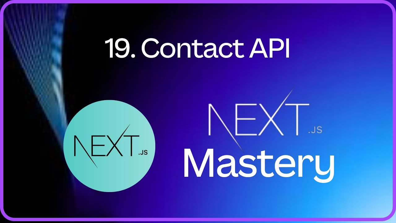 Creating an API to save Contact Data | NextJs Tutorial for Beginners #19