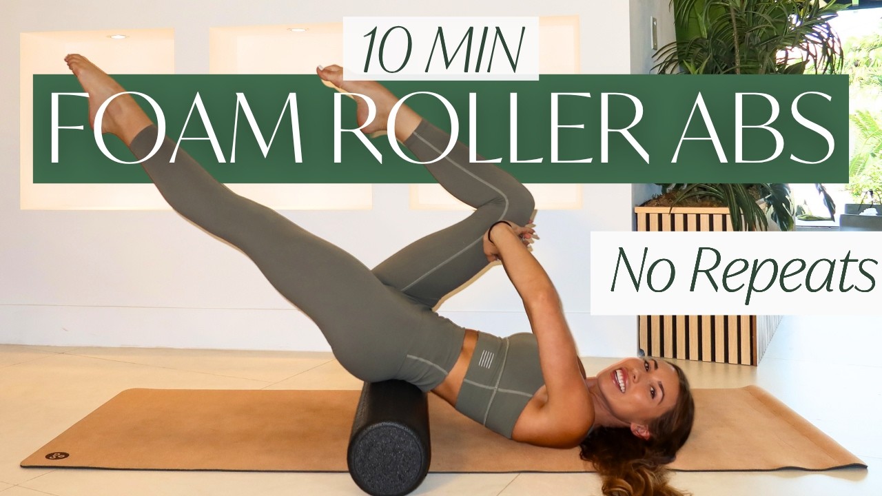 10 MIN FOAM ROLLER ABS WORKOUT - Deep Core Focused | At Home Pilates