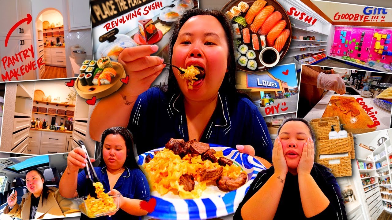 VLOG: final goodbye, going home, pantry makeover, revolving sushi bar, cooking at home, fun errands!