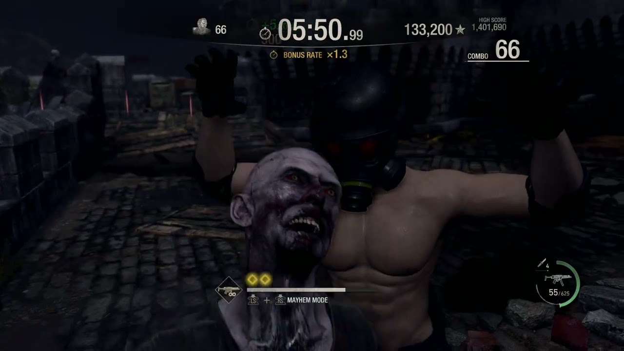 Resident Evil 4 Mercenaries HUNK - Castle (S++ Rank 150 Combo) (New High Score)