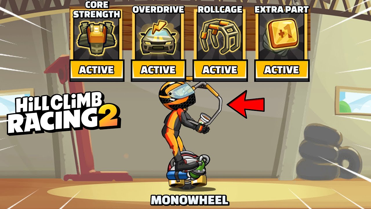Hill Climb Racing 2 - New Mastery MONOWHEEL Unlocked and Fully Upgraded GamePlay