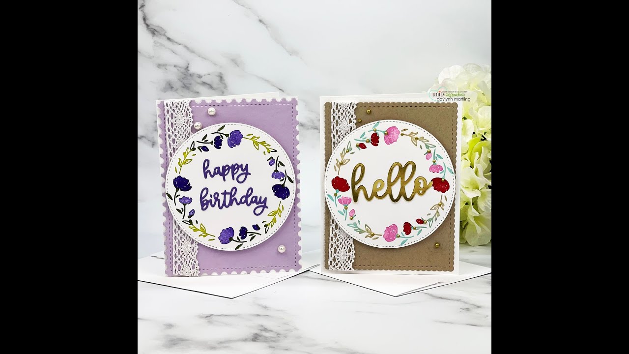 Unity Quick Tip: 2 Step Stamped Wreath Cards