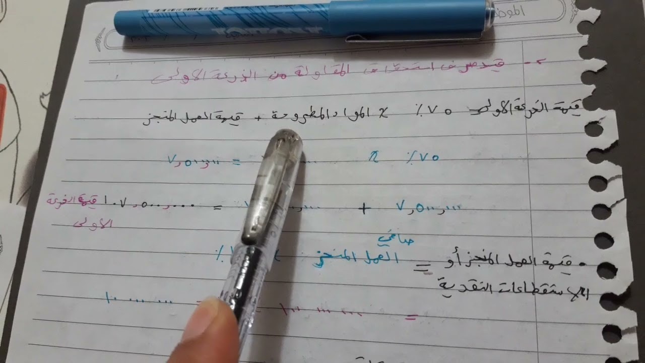 شرح محاسبة حكومية  المقاولات