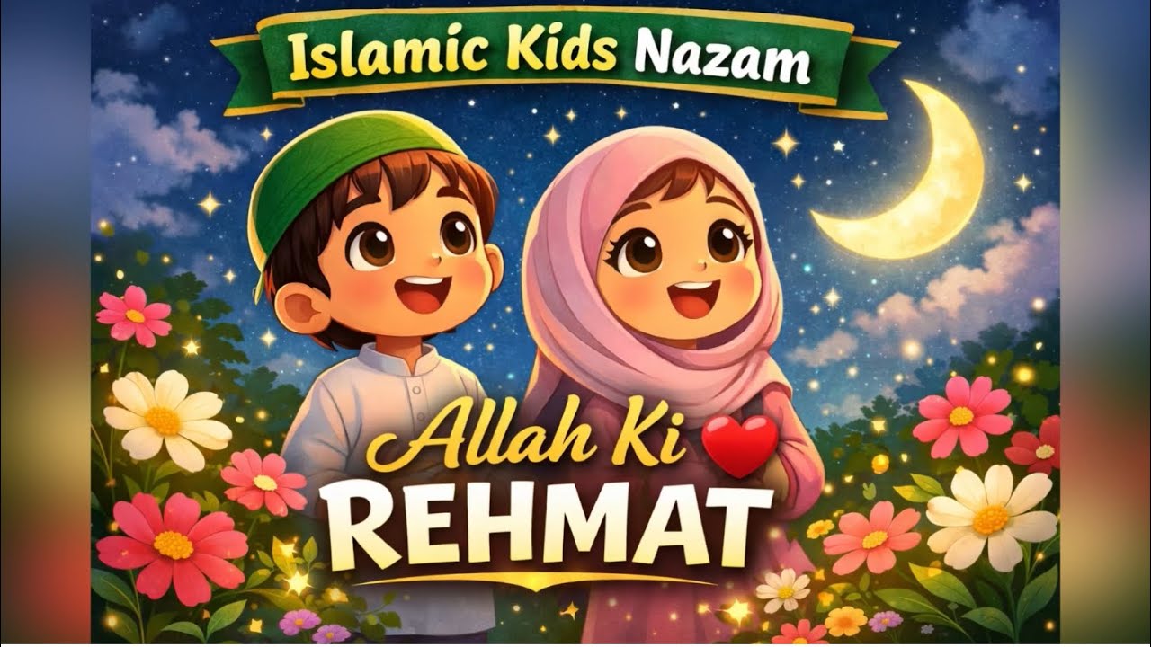 Allah Ki Rehmat Beautiful Islamic nazam by safan &sufiya ❤️| Emotional Cartoon Nasheed