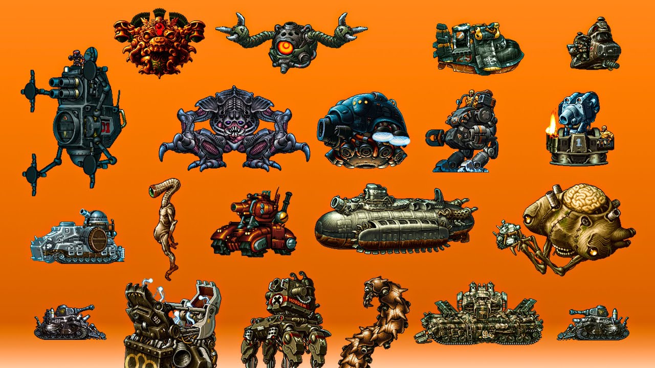 Metal Slug All Bosses (1,2,X,3,4,5,6,7,XX)