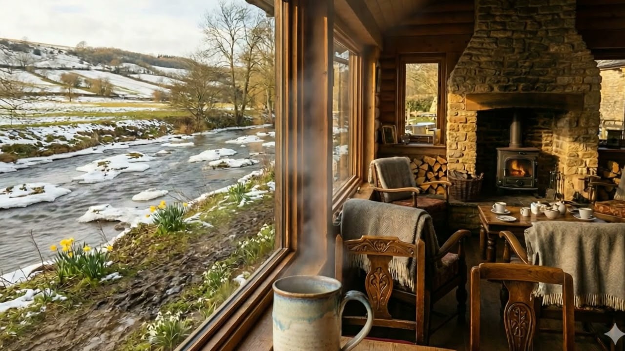 Spring in the Alps ☕🎷【Snowmelt River & Light Jazz】