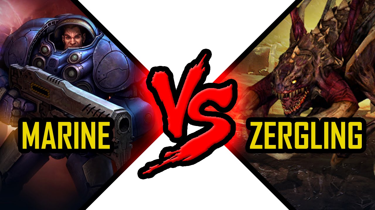 Starcraft 2 Marine vs Zergling SC unit Battle Terran vs Zerg fight