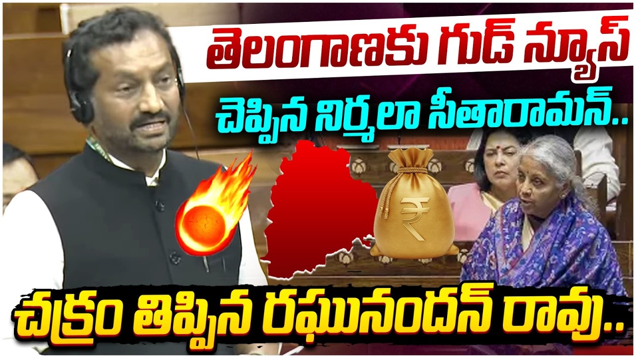 Nirmala Sitharaman Good News to Telangana | Raghunandan Rao | Parliament Session Live | Yuvagalam