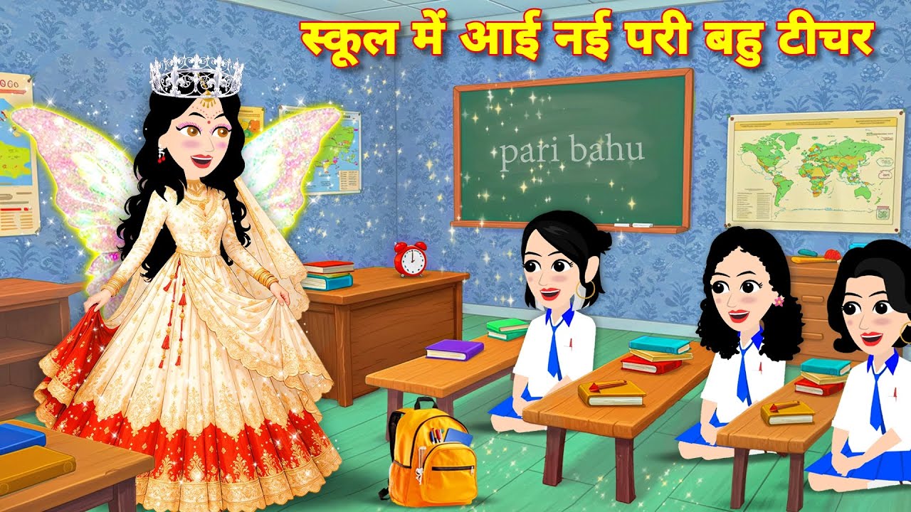 fairytale stories | pari ki kahani | स्कूल मे आई नई परी बहु टीचर Cartoon stories | Magical story