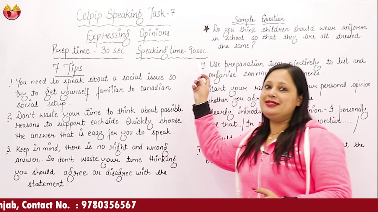 Celpip Speaking Task-7 ( Part-1): Tips by Rachna Gupta( CELPIP, IELTS & PTE)