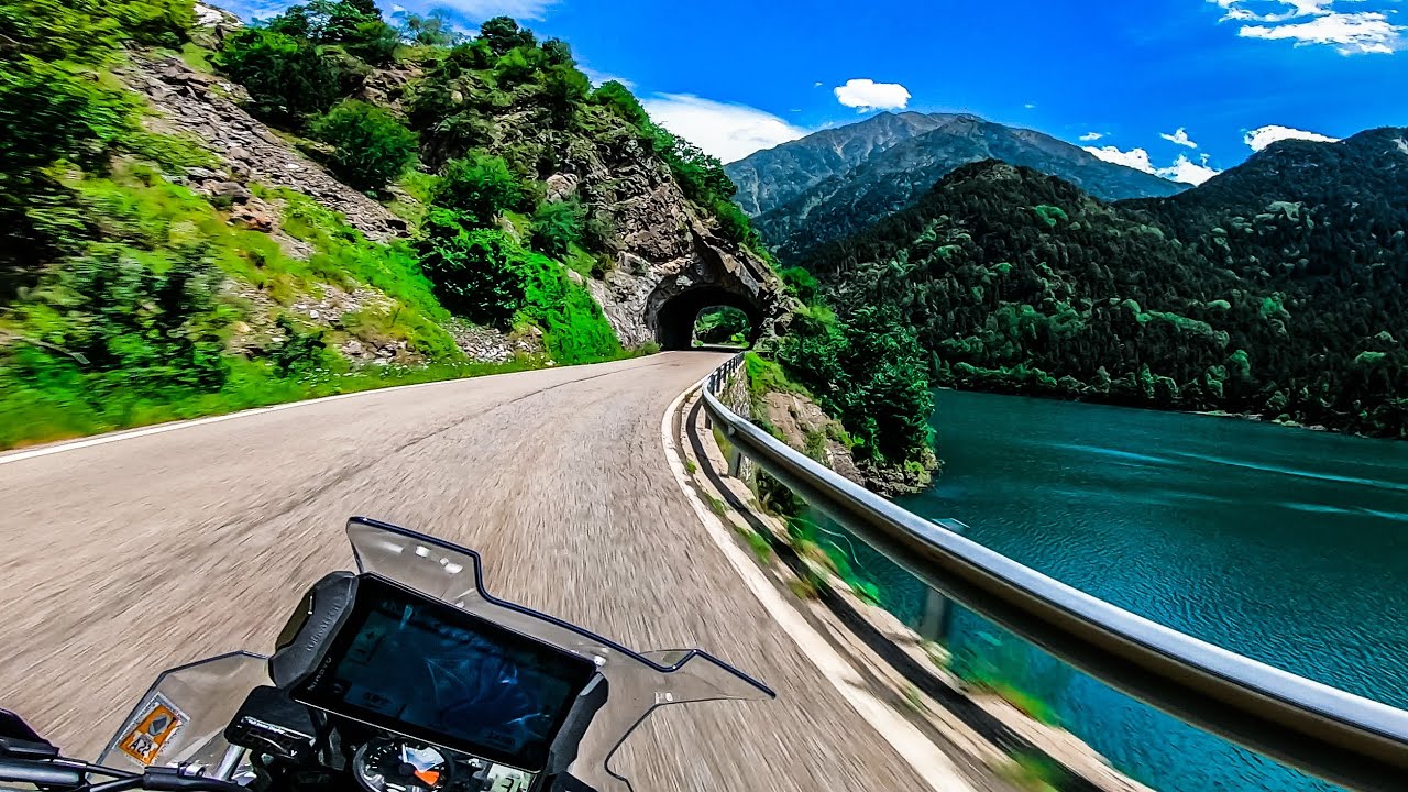 Relaxing Motorcycle Ride in the Pyrenees Mountains | BMW F800 GS best sound