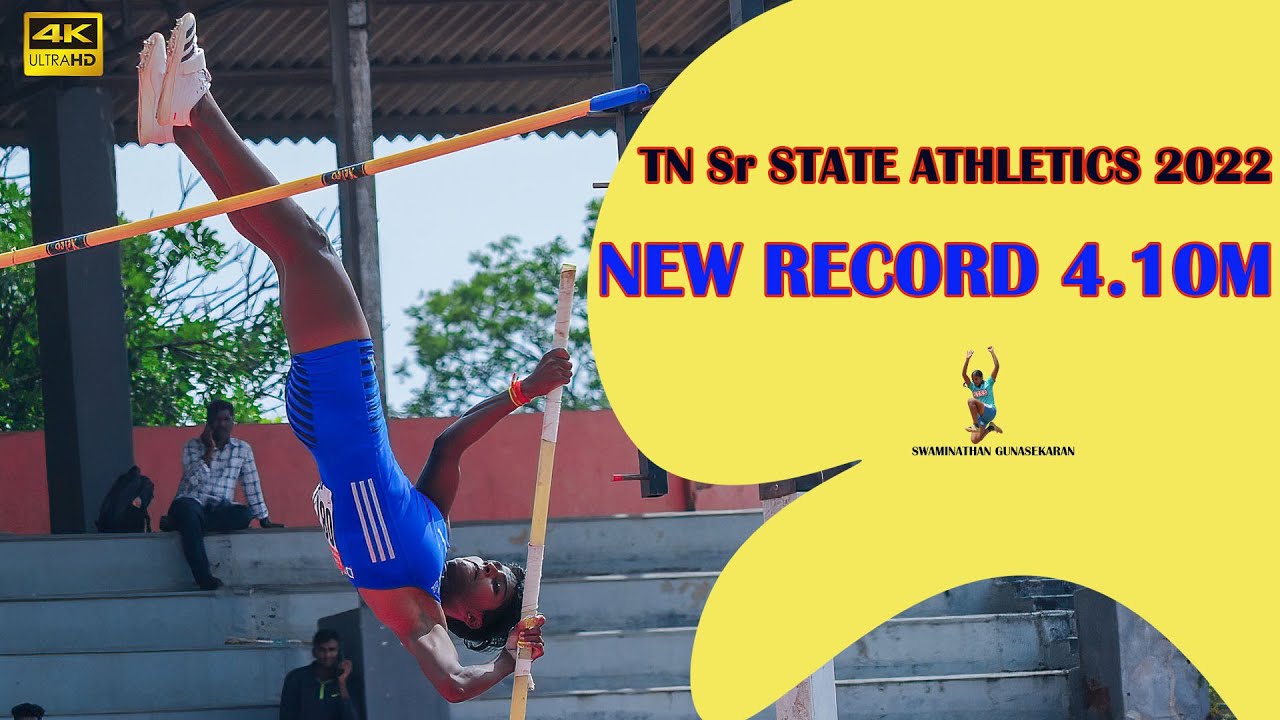 pole vault new record 4.10m TN Sr athletics championships 2022
