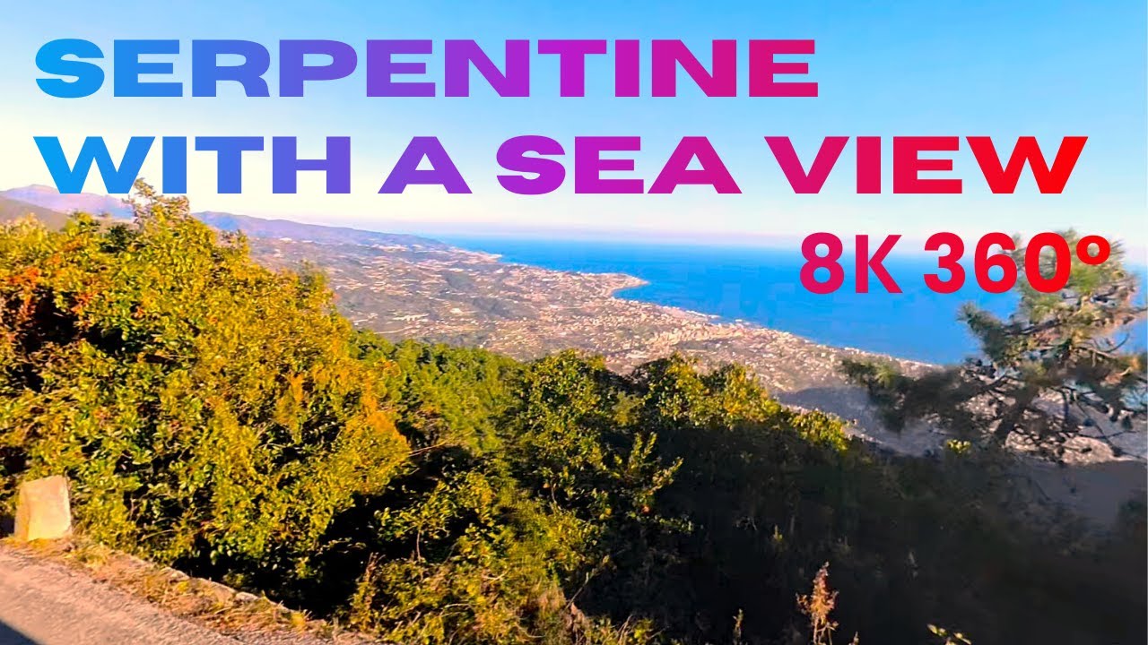 Serpentine with a sea view | Bajardo to Coldirodi by Car | 8K 360&deg; | Time Lapse 22 | ASMR
