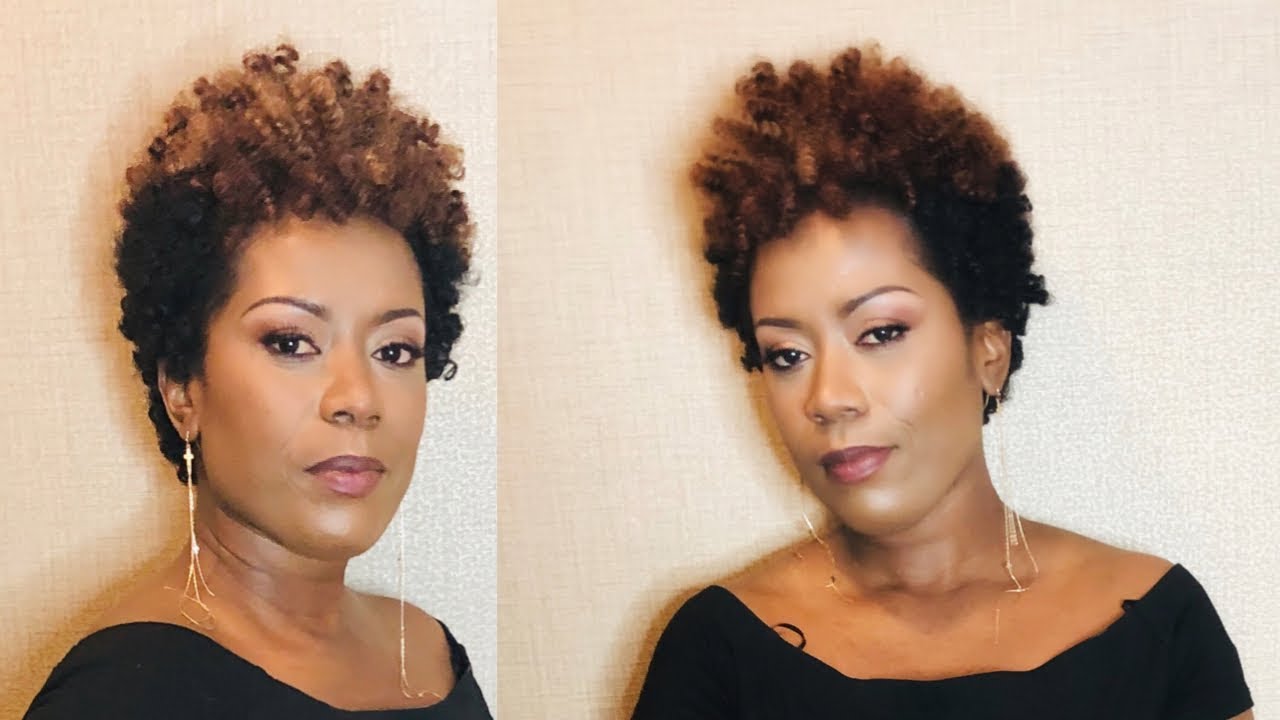 TWA Tappered Crochet Braids || Curlfinity +model model + Kimakalon