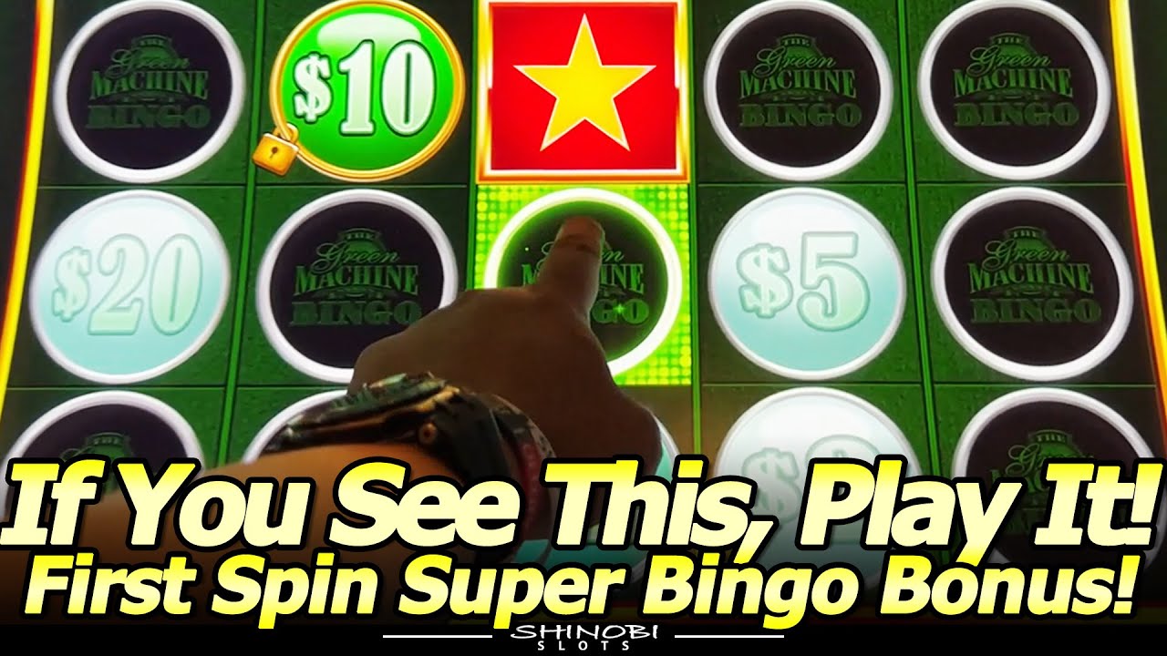 If You See This, Play It! 1st Spin Super Bingo Bonus in The Green Machine Bingo Slot Las Vegas!