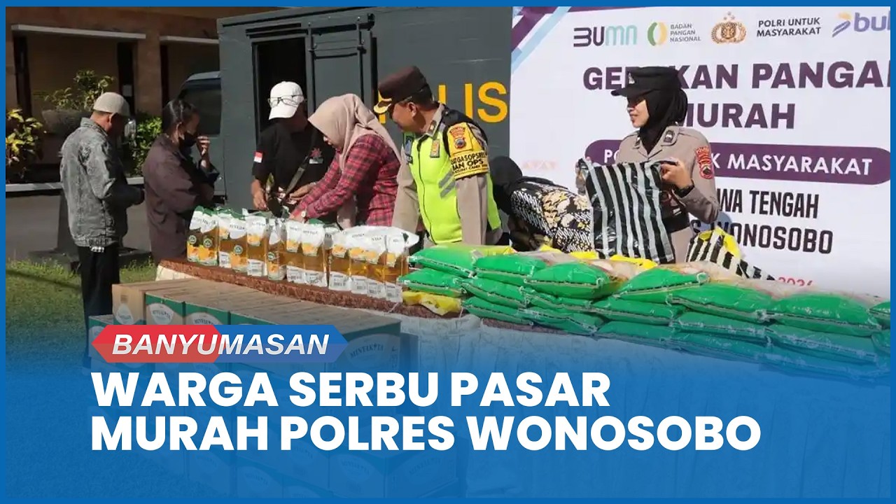 2 Ton Beras dan 1.200 Liter Minyak Disediakan, Warga Serbu Pasar Murah Polres Wonosobo
