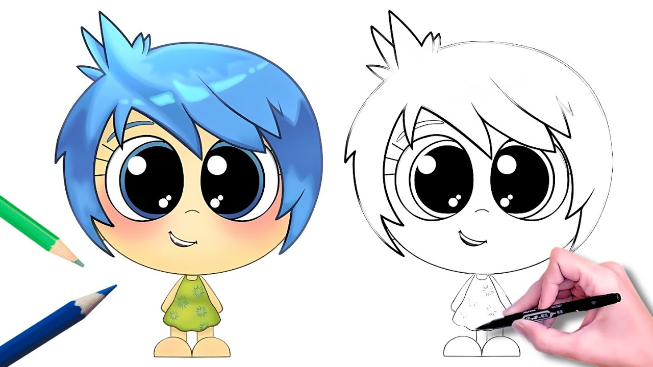 💙  CÓMO DIBUJAR ALEGRÍA DE INTENSAMENTE 2 (CHIBI)