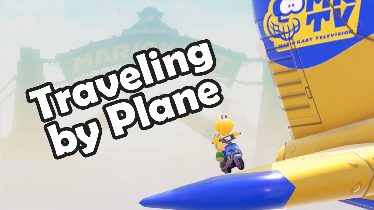 Traveling by plane in Mario Kart World