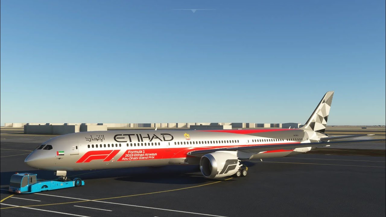 Etihad Airways 787-10 Formula 1 . Dammam(OEDF) To Abu Dhabi(OMAA). Microsoft Flight Simulator 2020