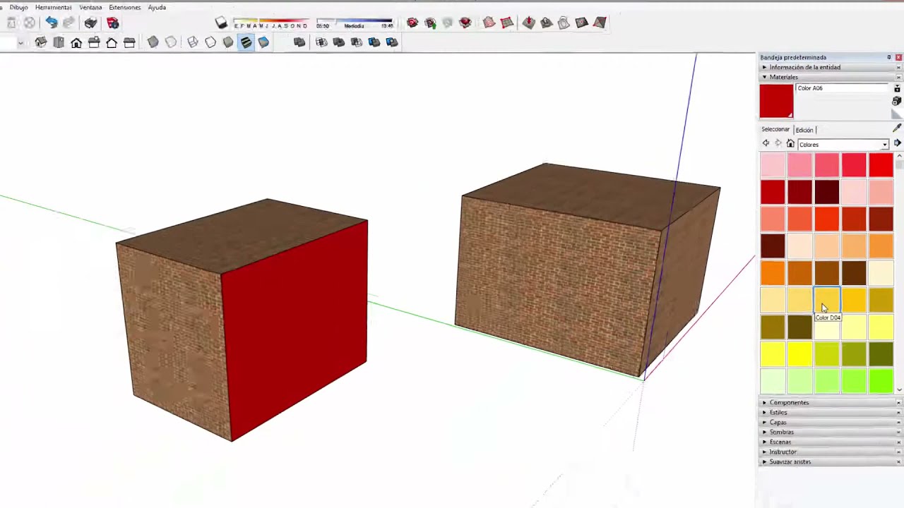 🎨 Aplicar mapas y texturas - La herramienta pintar de SketchUp