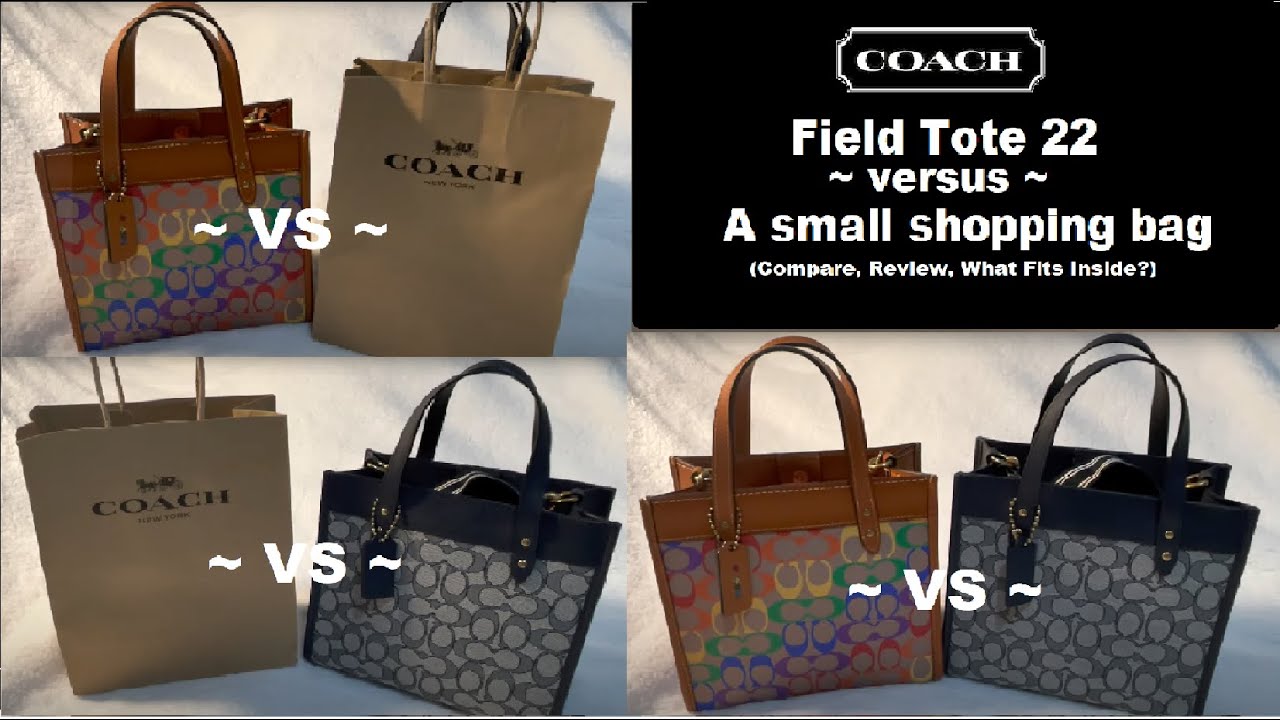 Полевая сумка COACH Field Tote 22 &mdash; против обычной сумки для покупок! | Сравните и посмотрите, что поместится внутри? | RaqReview