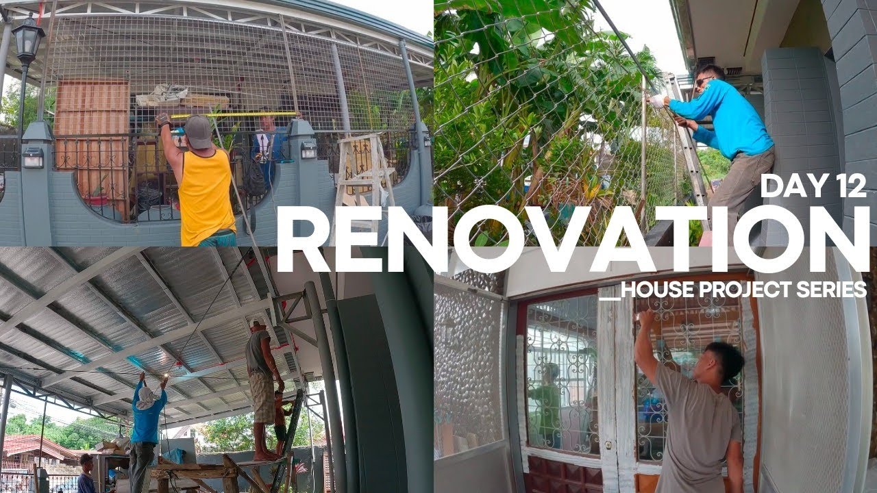 HOUSE RENOVATION PART 12 [REPAINTING, STEEL TRUSSES ROOFING & FLOOR TILING]