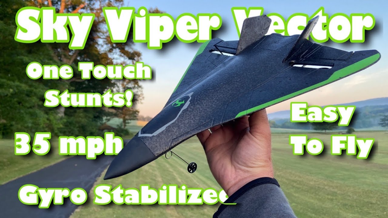 Распаковка и обзор радиоуправляемого трюкового самолёта Sky Viper Vector — 35 миль в час! / 4 кан...