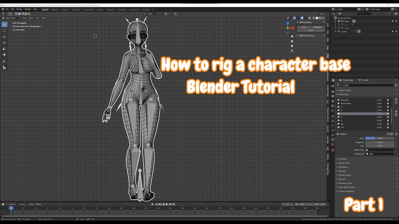 [Blender 2.83]  Rigging our Character Model  [Tutorial | Part 1]