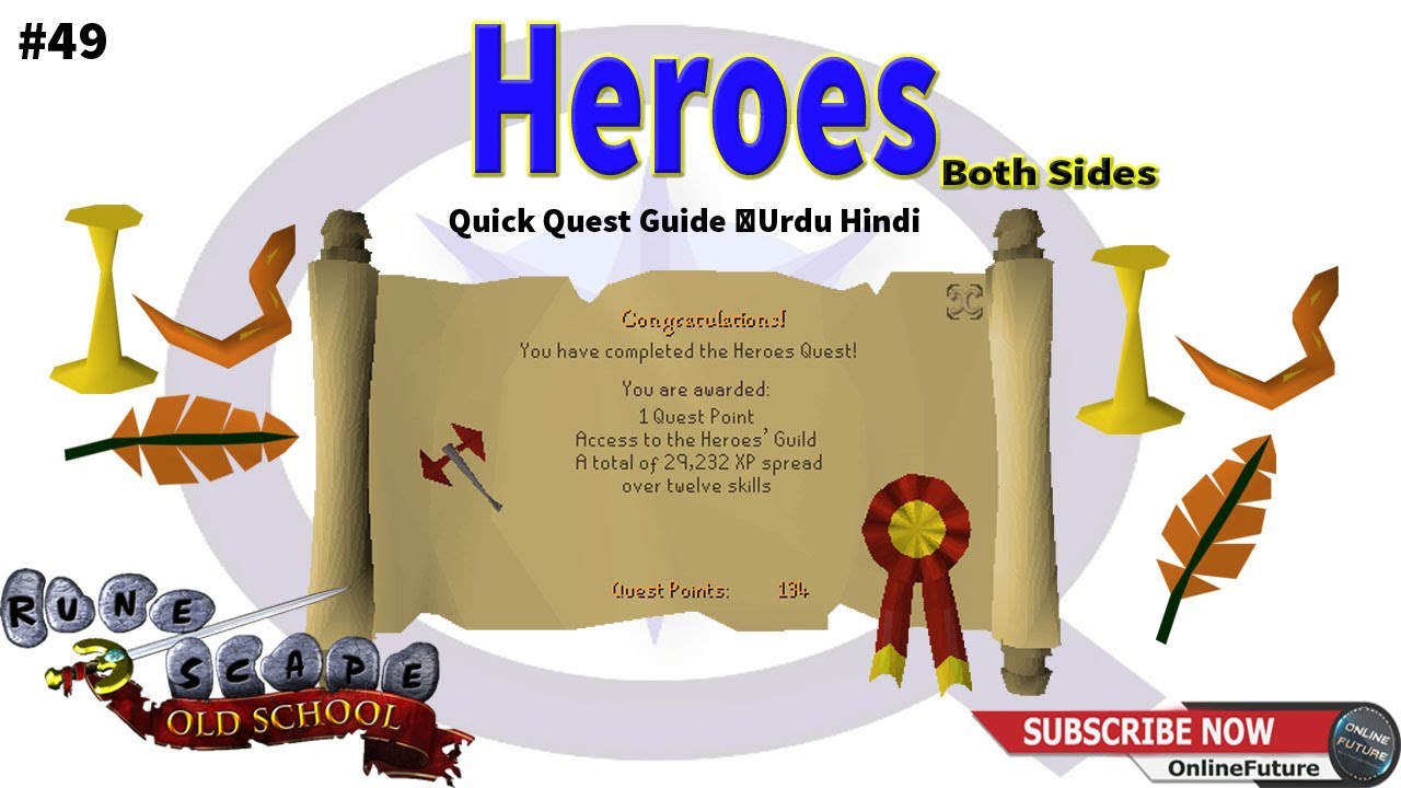 OSRS│How To Complete Heroes Quest 2020 Both Sides │Quick Quest Guide │Urdu Hindi
