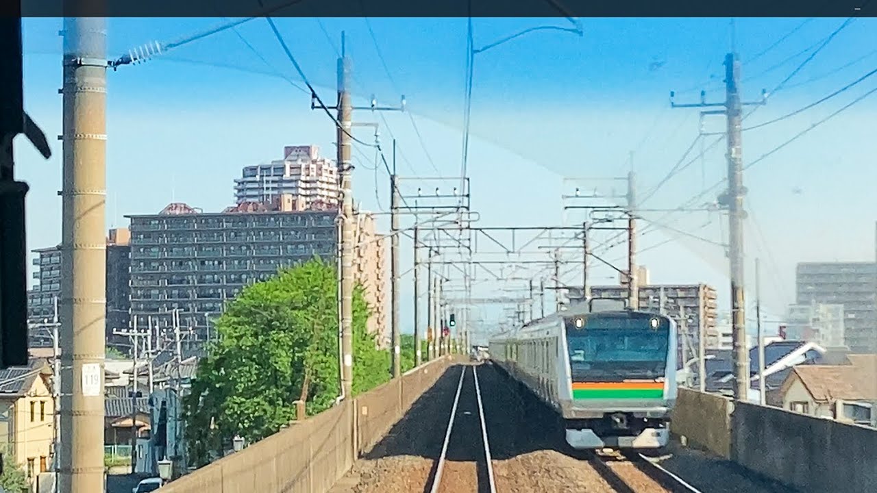 宇都宮線前面展望 大宮→古河 ＜Cabview Japanrail JR Utsunomiya Line Oomiya → Koga＞