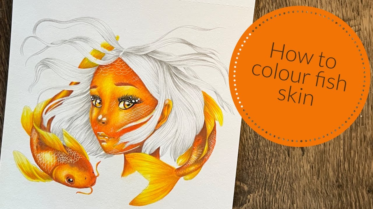 How to colour Fish skin using Derwent Chromaflow pencils