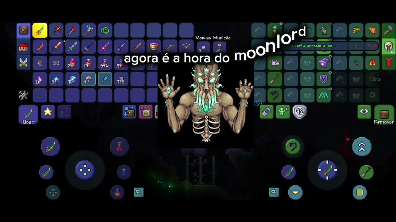 Batalha contra os pilares e contra o moonlord (TERRARIA)
