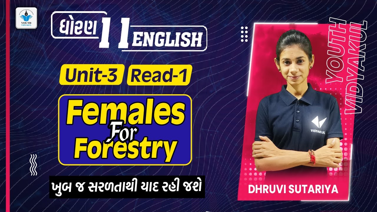 Std. 11 English Unit 3 (Read 1) Femals For Forestry | Dhruvi Sutariya