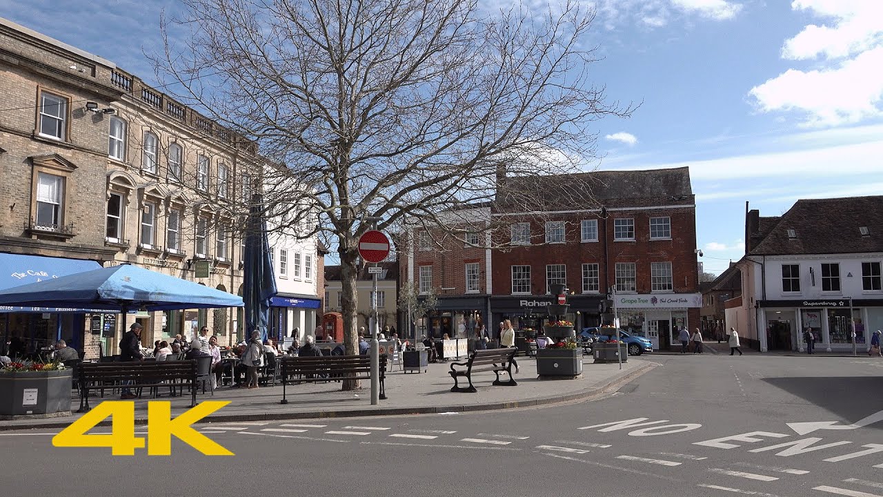 Wimborne Minster Walk: Town Centre【4K】