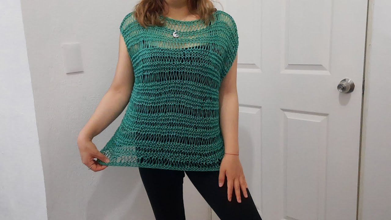 BLUSA CALADA 🤩😍 a DOS AGUJAS 👌para principiantes 💯 PASO A PASO 💥 punto horquilla