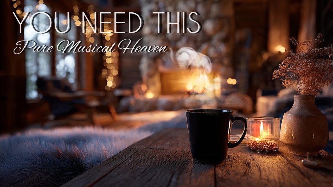 Relaxing Acoustic Guitar & Piano for Stress Relief & Deep Warmth | Cozy Fireplace Cabin | 2 Hours+