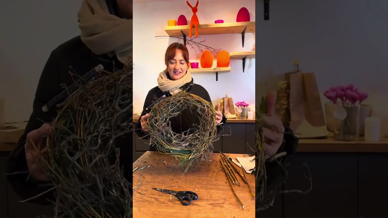 Osternester aus Zweigen & Zwiebelpflanzen | DIY-Idee f&uuml;r dein Zuhause