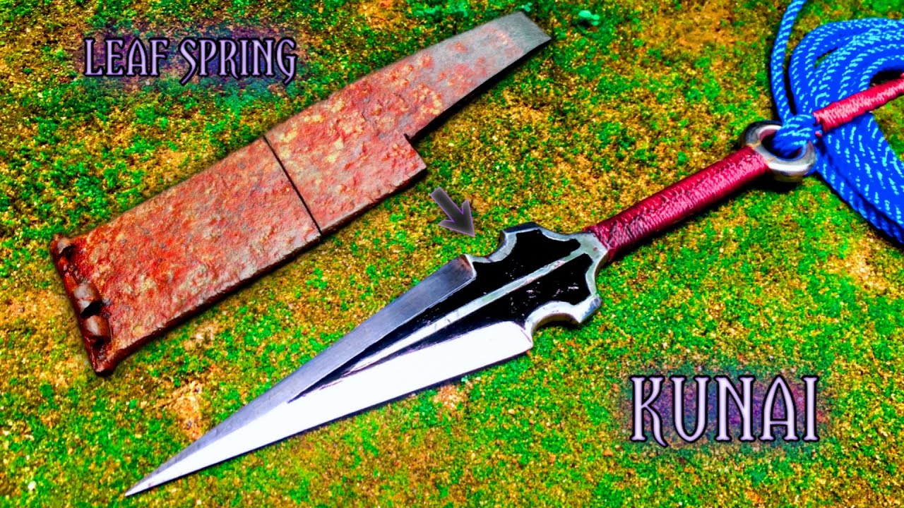 kunai knife making | How To Make a kunai 🗡️⛓️Forging a Rusted leaf spring into a KUNAI knife