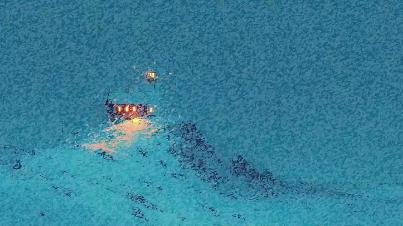 Endless Blizzard at a Frozen Lighthouse | Howling Snowstorm, Warm Lights Above the Icy Sea
