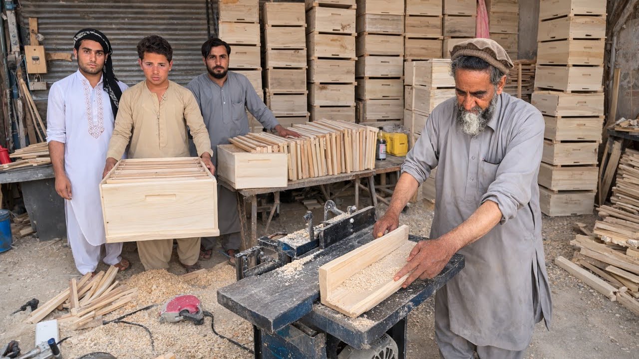 Inside Afghan Beehive Factory | How Wooden Beehive Boxes Are Made