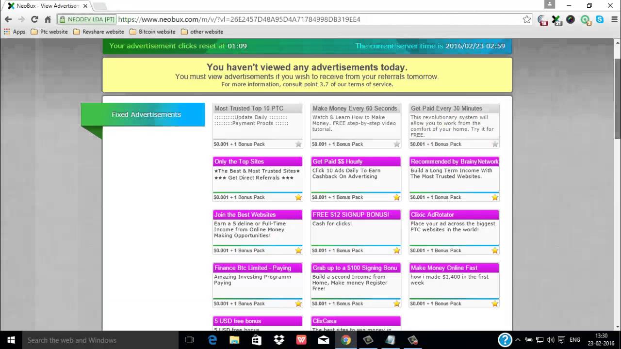 neobux - How to view ads in Neobux - Onlinejobsguider