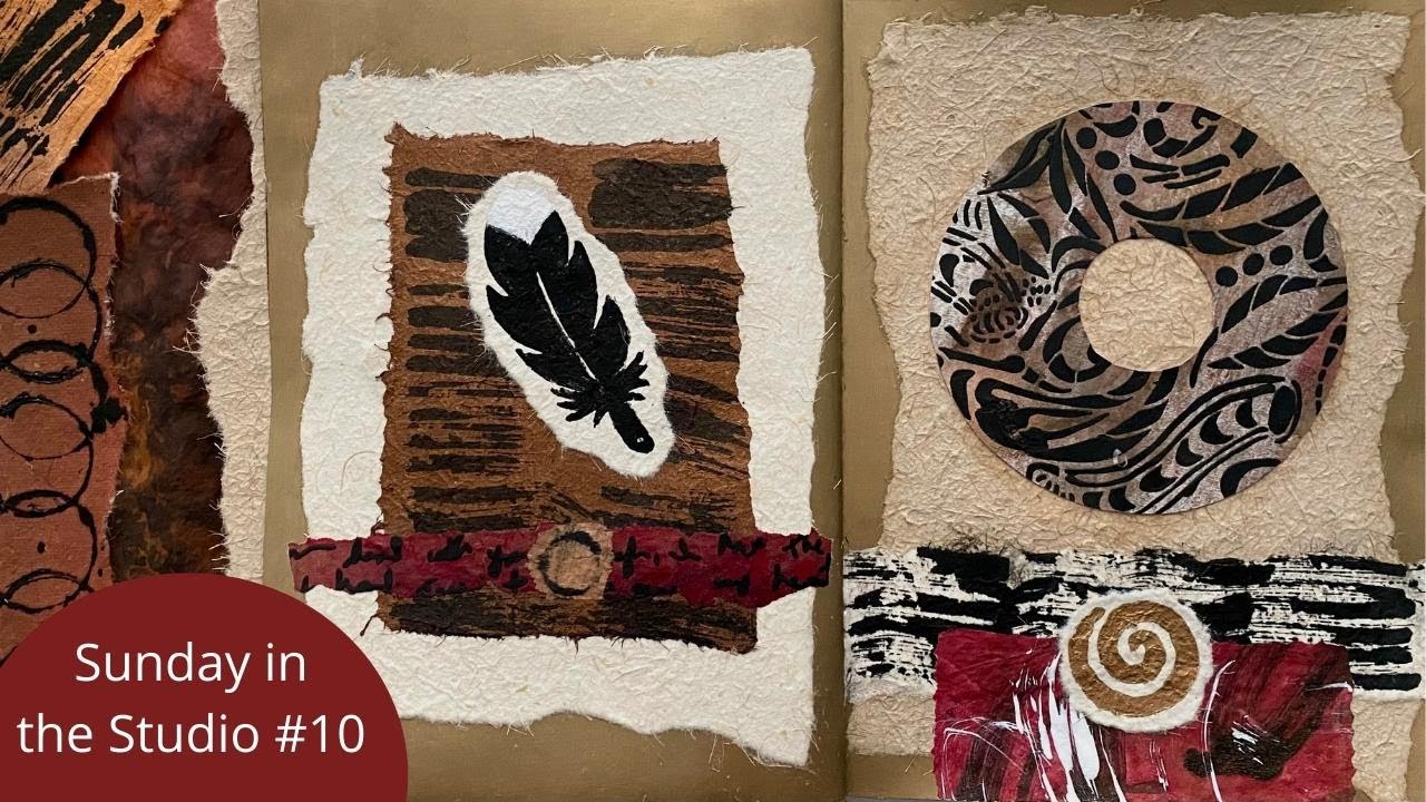 Making Paper From NZ Flax to Create a Fabulous Collage - Sunday In The Studio #10