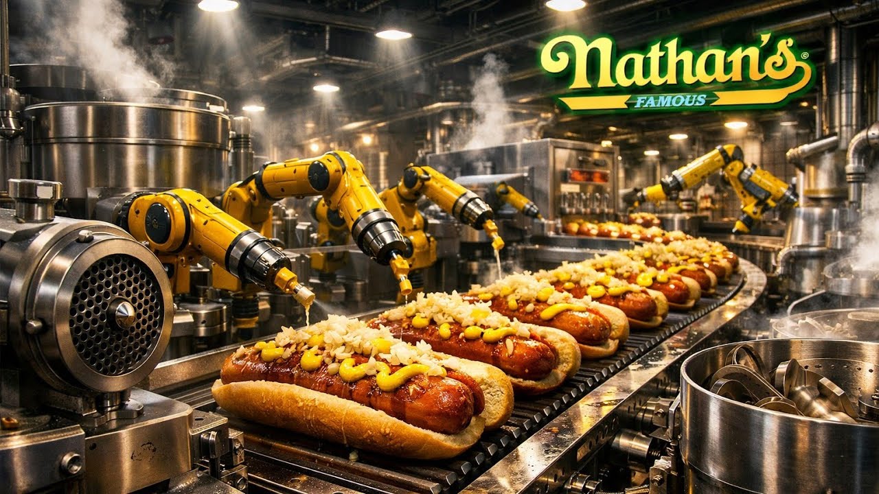 Как производятся хот-доги Nathan's на заводе.
