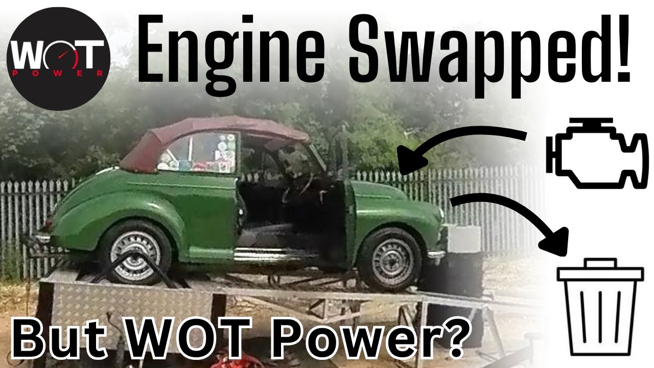 Engine Swapped, Morris Minor, Fiat Mirafiori Twin Cam, Rolling Road Power run, Dyno Pull, WOT Power