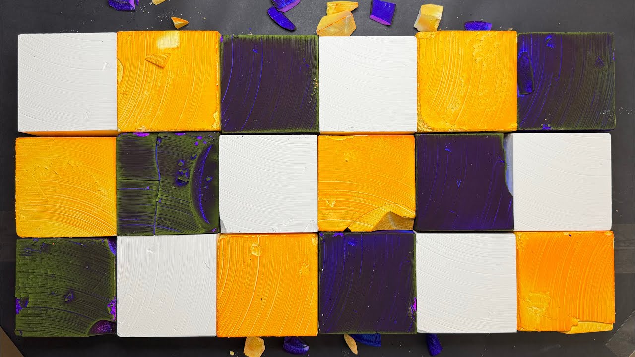 ASMR | Dyed | GymChalk | Fresh Blocks | Satisfying #dyedchalkcrush #chalk #gymchalk #asmr #sleepaid